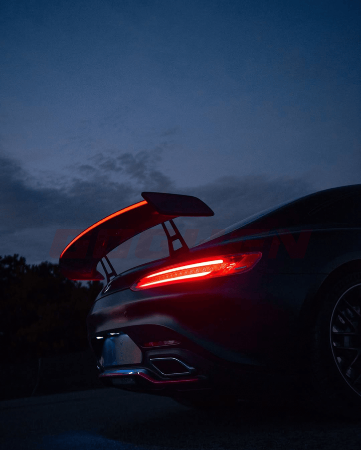 Pre - Preg Carbon Fiber LED Swan Neck Spoiler for AMG GT/GTS/GTC/GTR - Goghen Designs