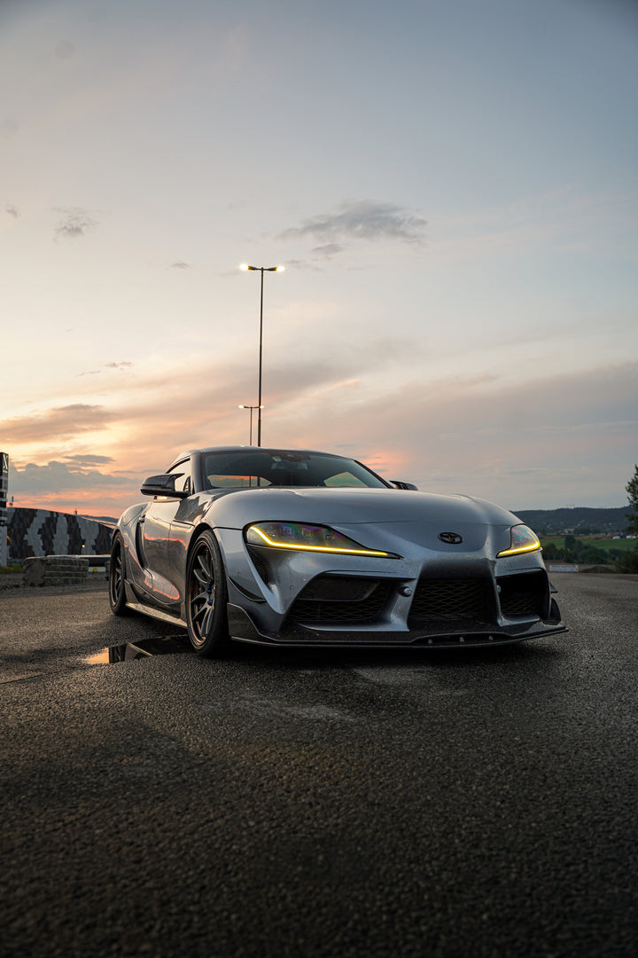 Toyota Supra pre preg carbon fiber front splitter V1
