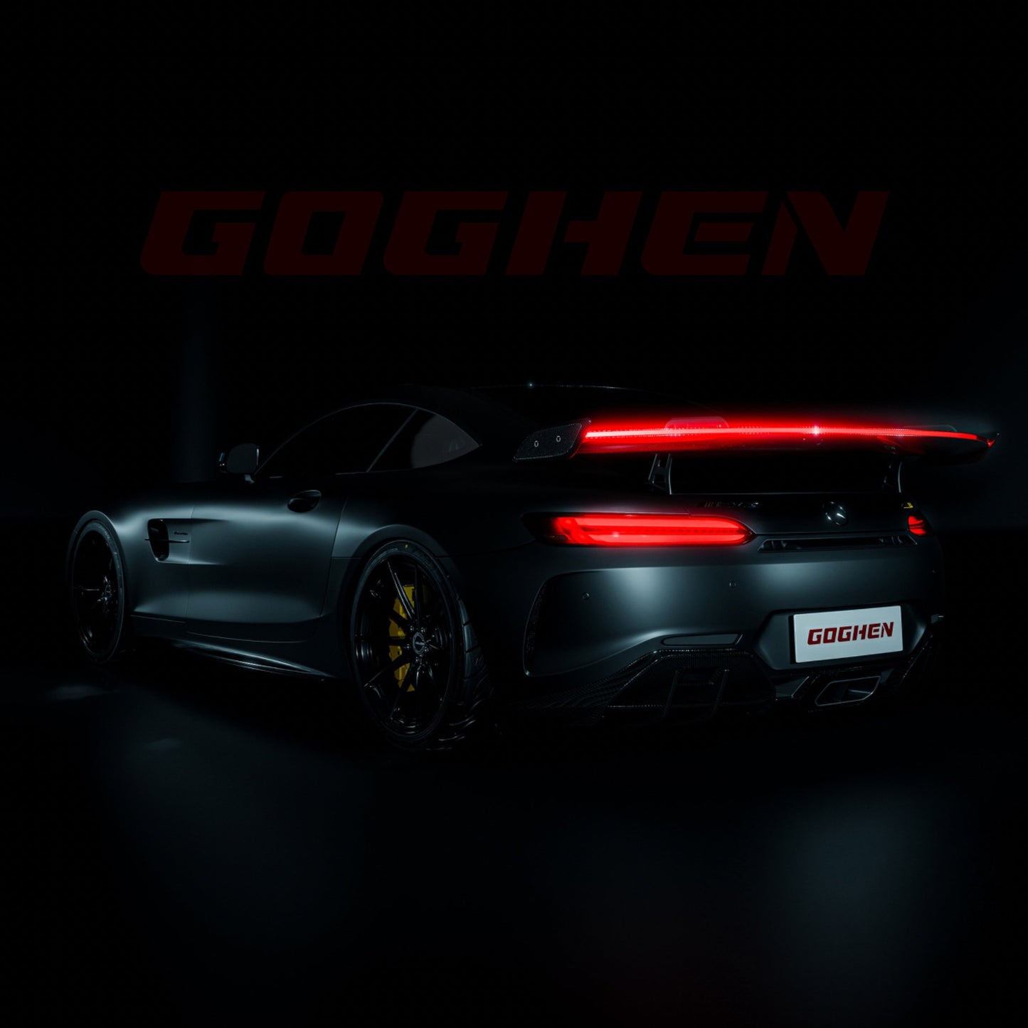 PRE ORDER Pre-Preg Carbon Fiber LED Swan Neck Spoiler for AMG GT/GTS/GTC/GTR - Goghen Designs