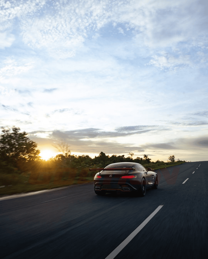 Pre - Preg Carbon Fiber LED Swan Neck Spoiler for AMG GT/GTS/GTC/GTR - Goghen Designs