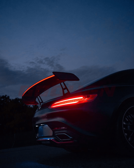 Pre - Preg Carbon Fiber LED Swan Neck Spoiler for AMG GT/GTS/GTC/GTR - Goghen Designs