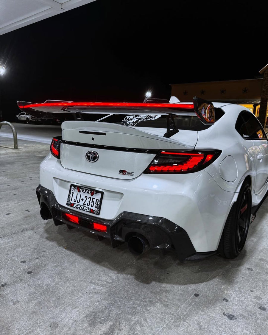GD1 Pre-Preg Carbon Fiber LED Swan Neck Spoiler for Toyota GR86 ...