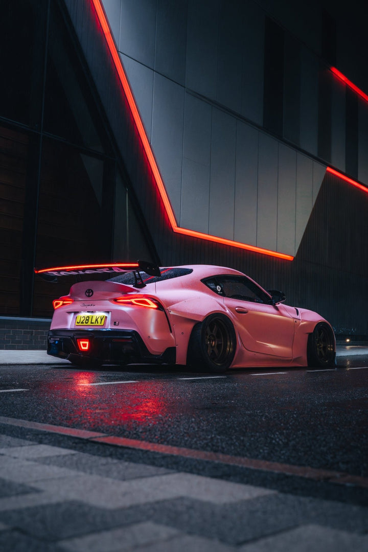 GD1 Pre-Preg Carbon Fiber LED Swan Neck Spoiler for Toyota Supra GR A90/A91 - Goghen Designs