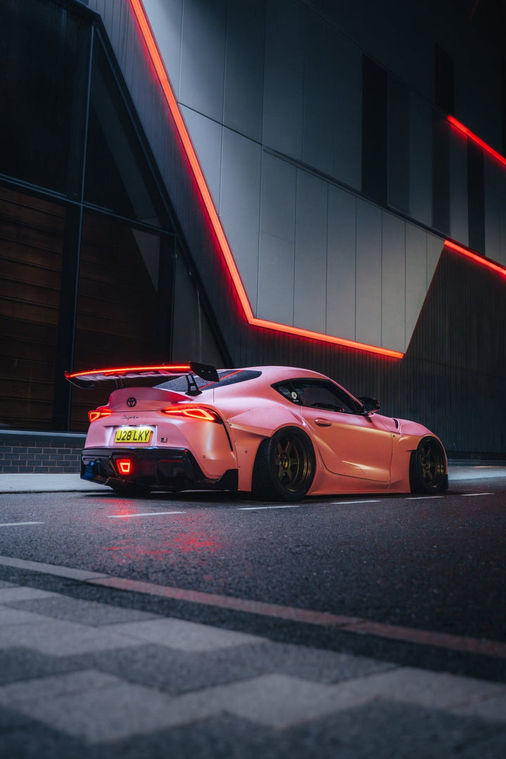 GD1 Pre-Preg Carbon Fiber LED Swan Neck Spoiler for Toyota Supra GR A90/A91 - Goghen Designs