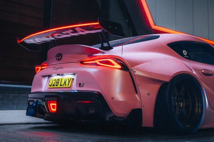 GD1 Pre-Preg Carbon Fiber LED Swan Neck Spoiler for Toyota Supra GR A90/A91 - Goghen Designs